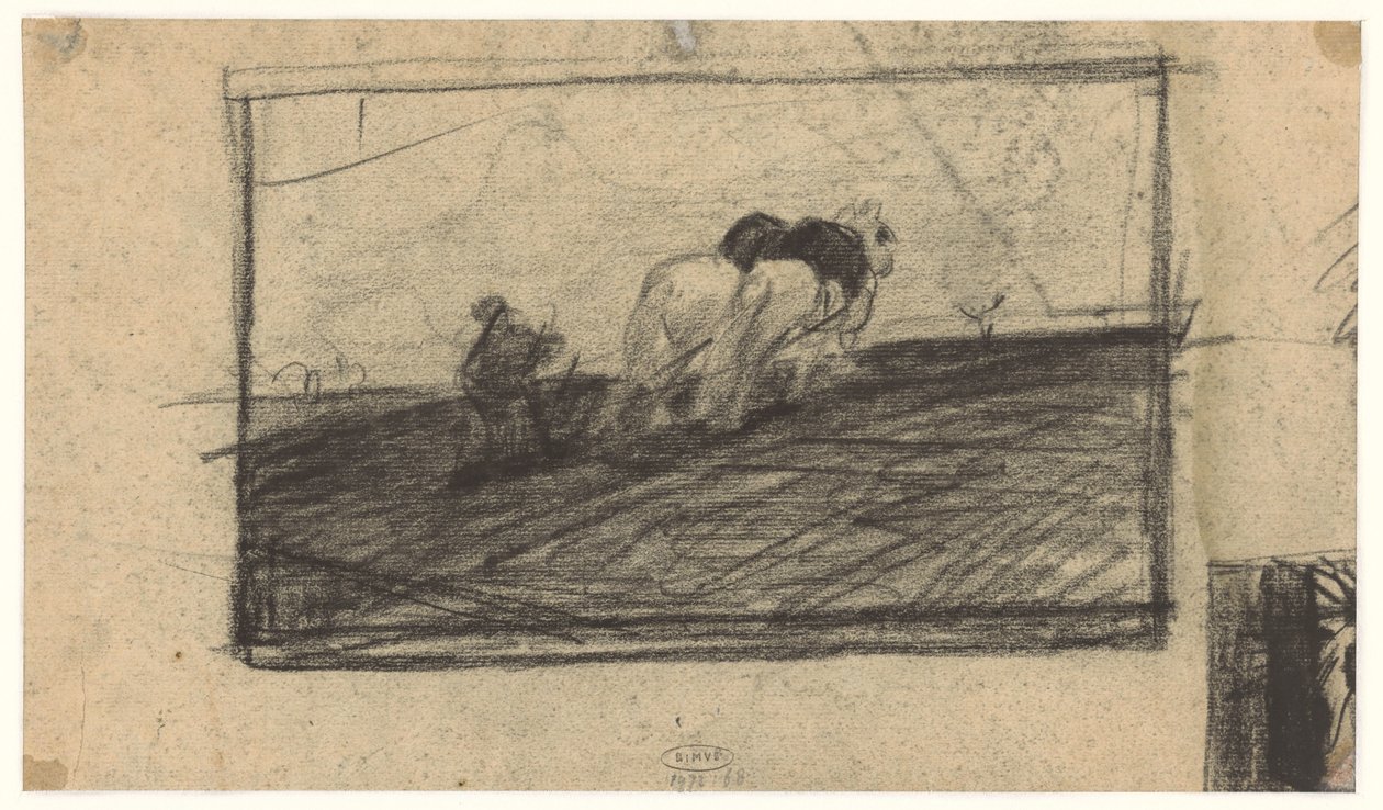 Esboço de cavalos de lavoura de Maurits van der Valk