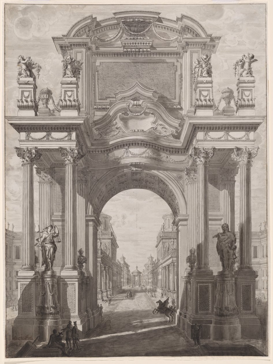 Um capricho arquitetônico com um arco triunfal de Maurizio Pedetti