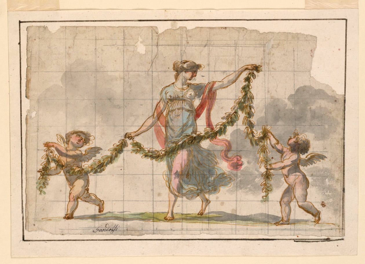 Desenho, pintura de parede, ca. 1820 de Mauro Gandolfi