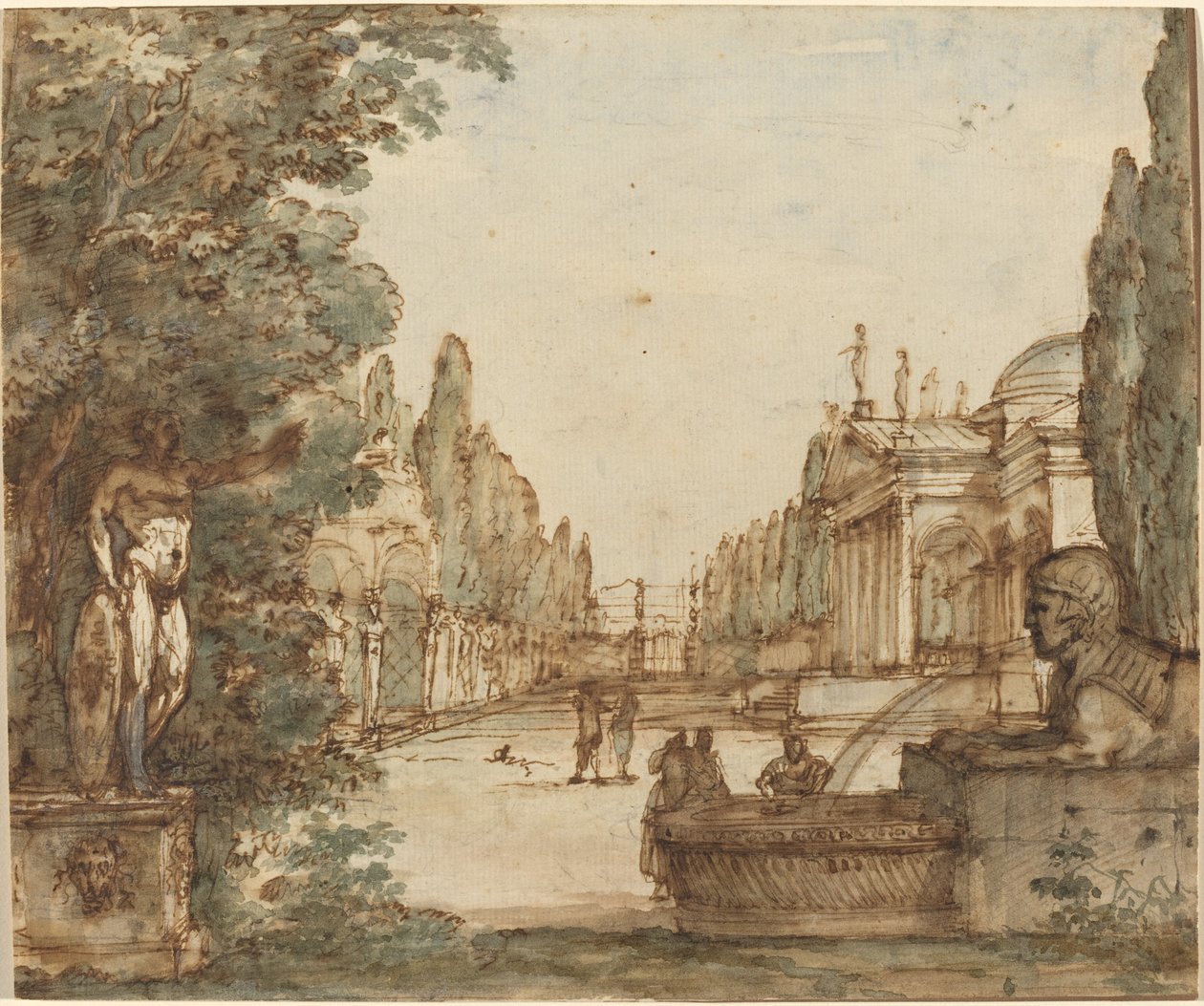 Capriccio com uma Villa Palladiana de Mauro Antonio Tesi