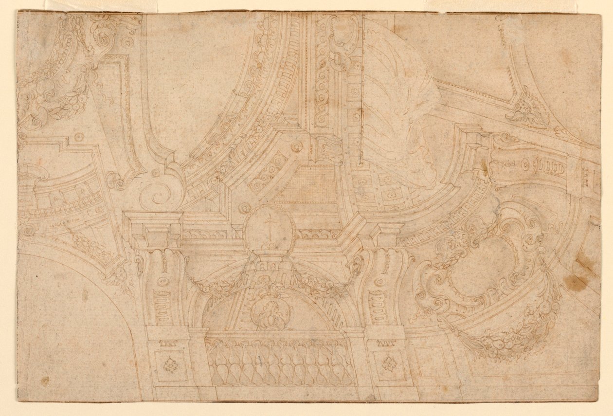 Desenho, Teto pintado, meados do século XVIII de Mauro Antonio Tesi