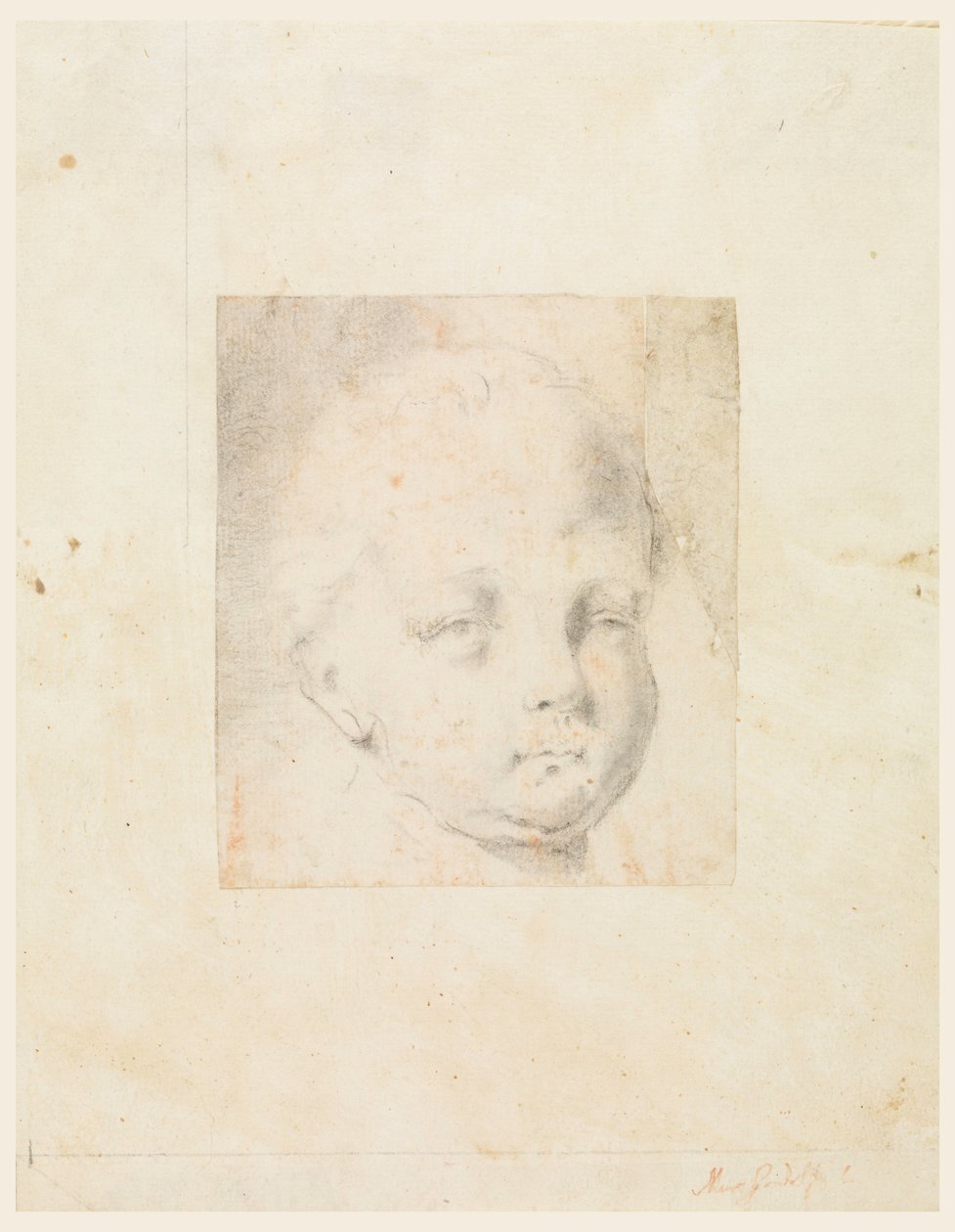Desenho, Estudo: Cabeça de um rapaz, 1810-34 de Mauro Gandolfi