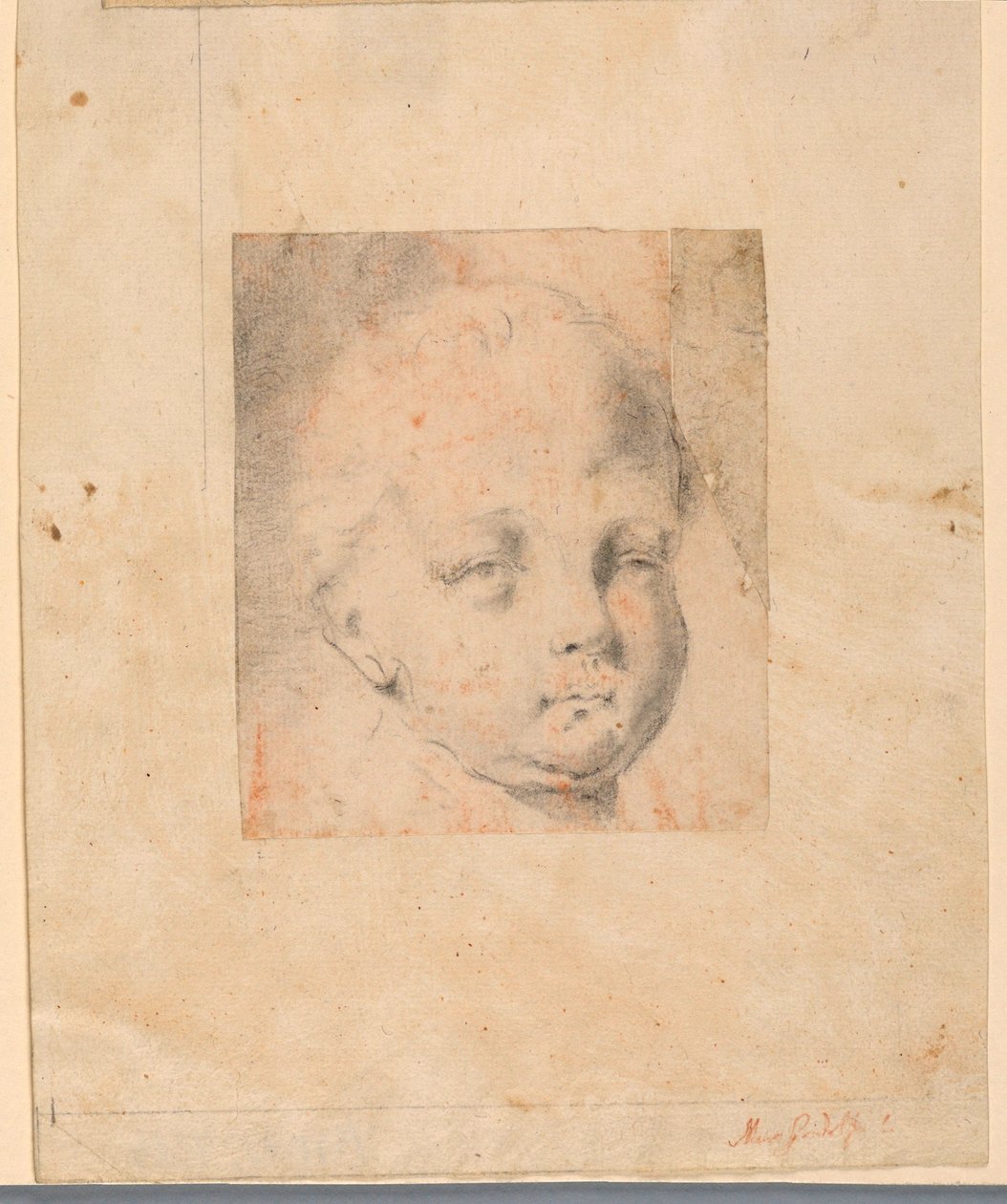 Desenho, Estudo: Cabeça de um rapaz, 1810-34 de Mauro Gandolfi