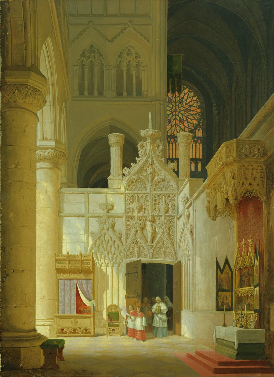 Igreja gótica, 1831 de Max Emanuel Ainmiller