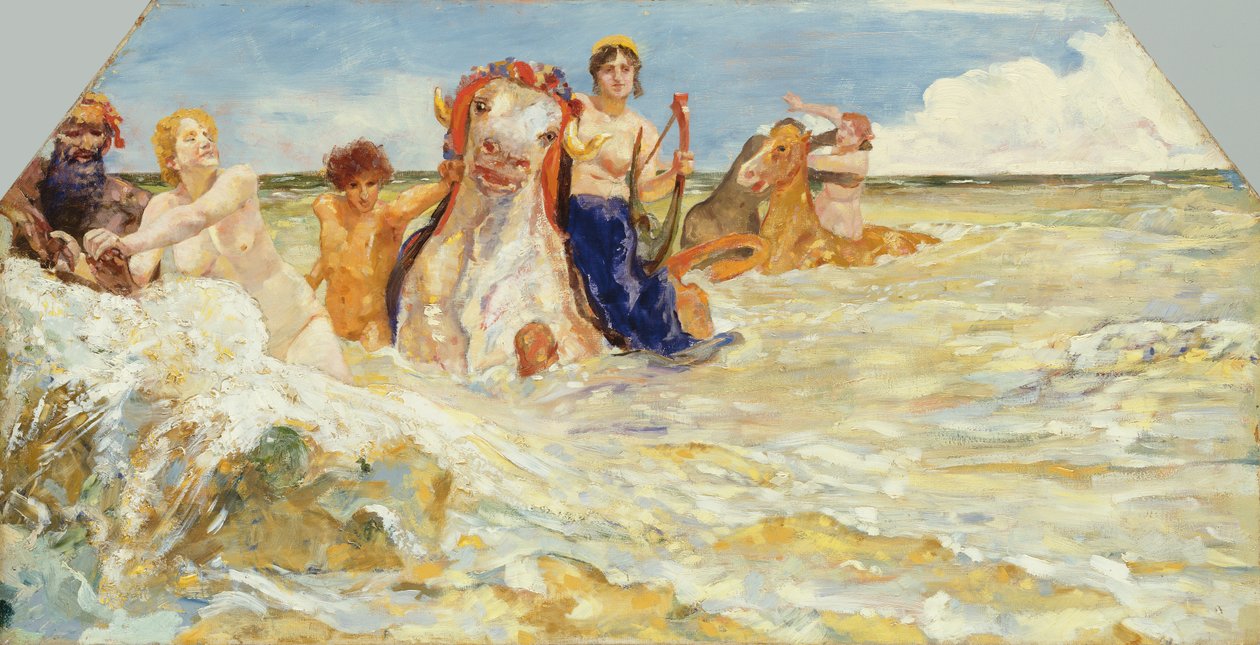 Deuses do Mar no Surf, 1884-85 de Max Klinger