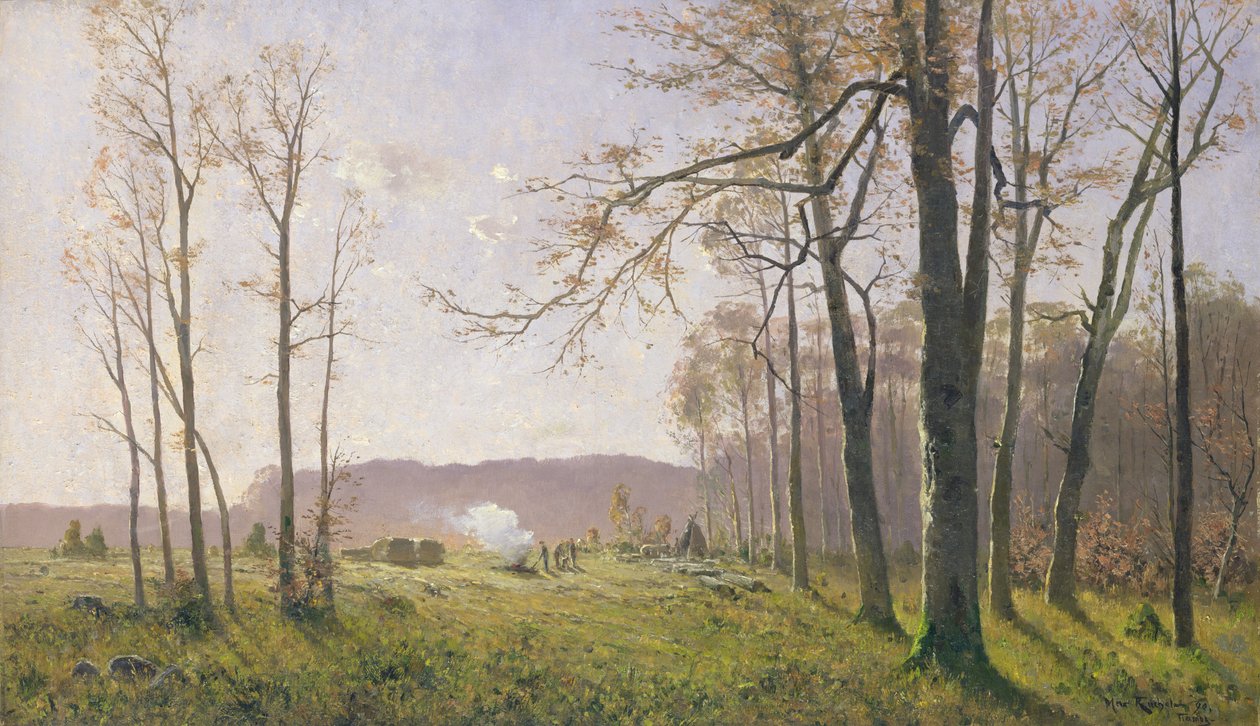 Uma clareira em uma madeira outonal, 1890 de Max Kuchel