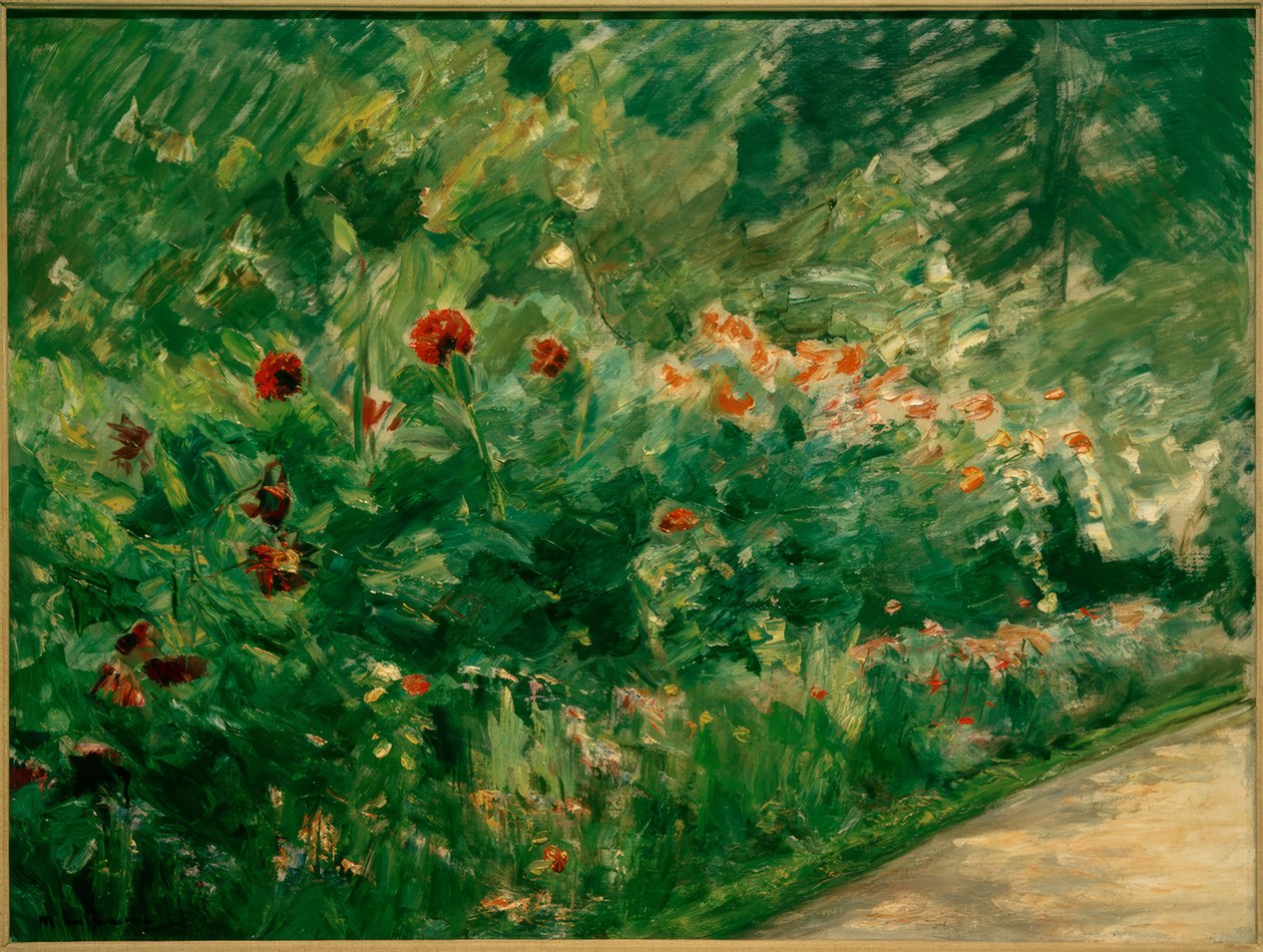 Flores na horta a sudoeste de Max Liebermann