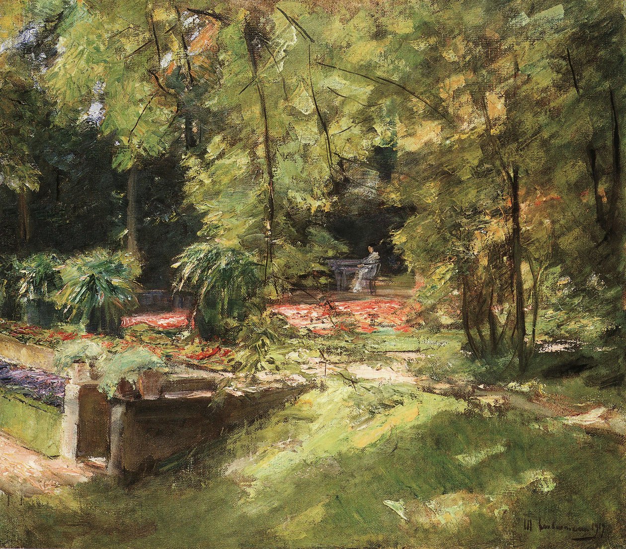 Os terraços de flores no Wannseegarten para o sudoeste de Max Liebermann