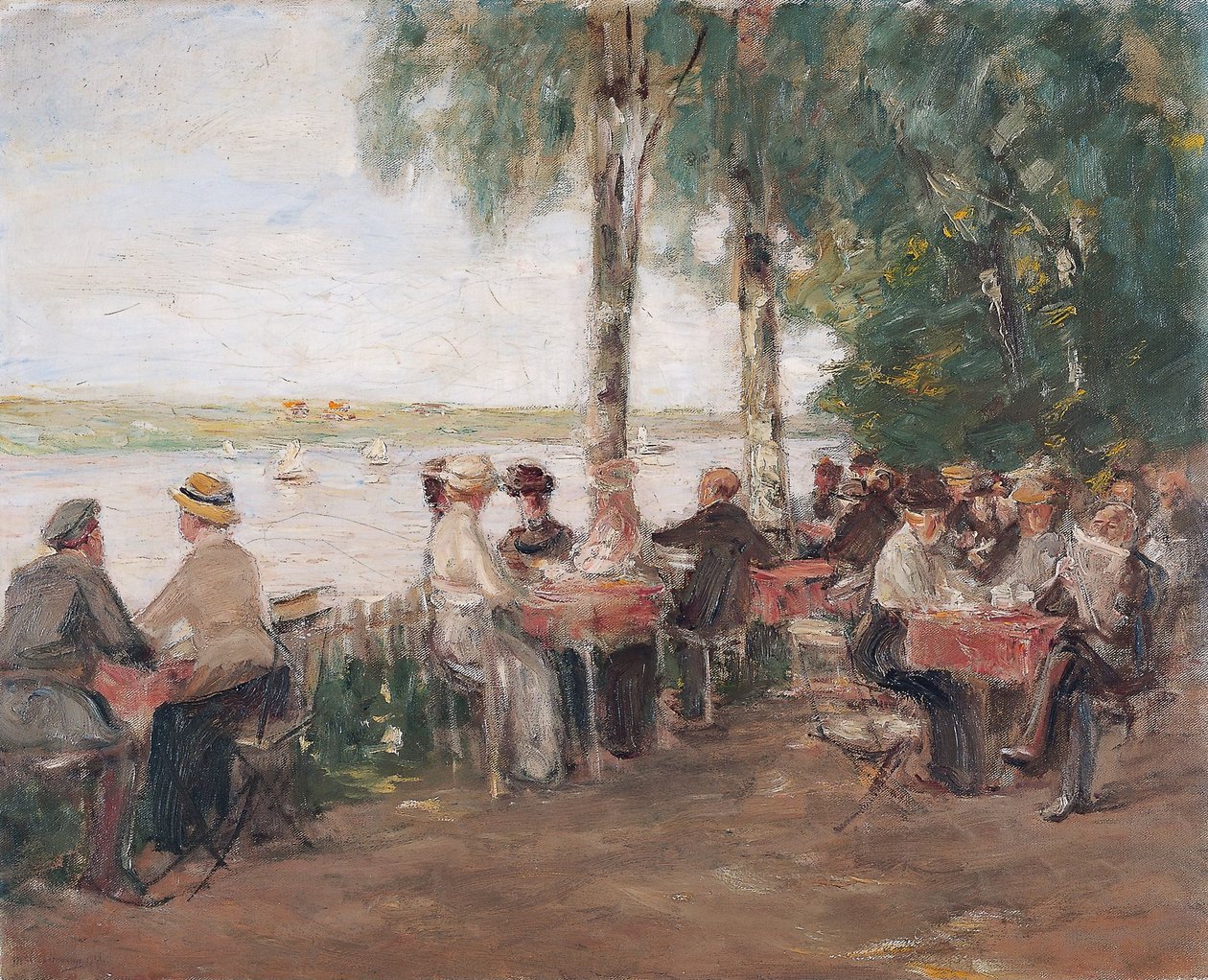 Restaurante de jardim na água de Max Liebermann