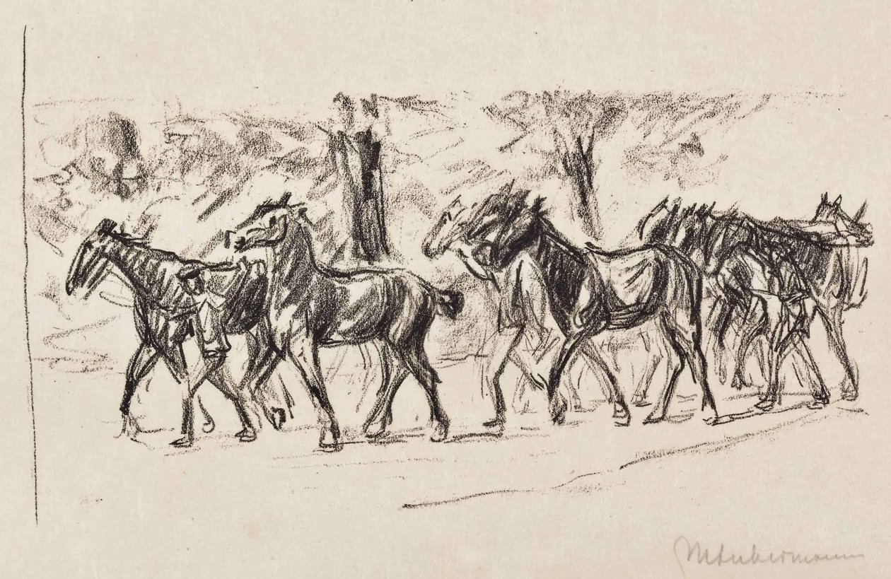 Cavalos guiados de Max Liebermann