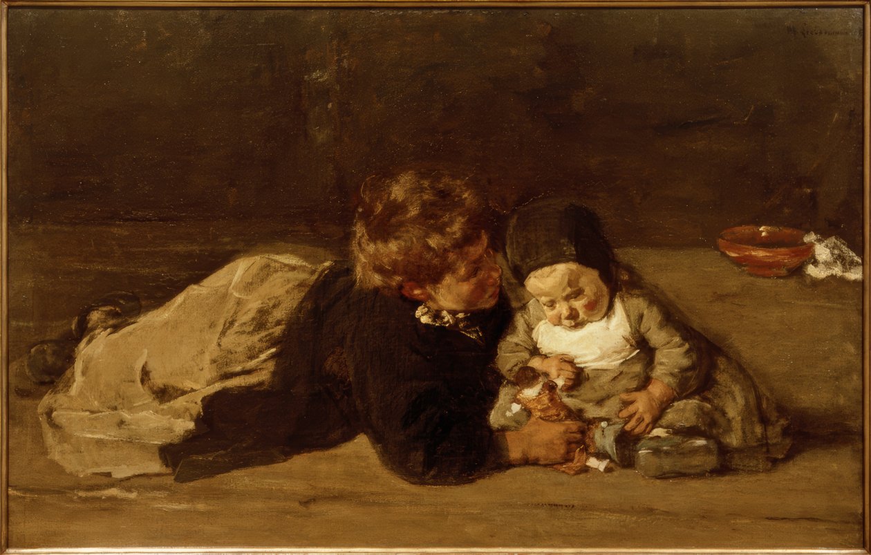 Irmãos - crianças brincando de Max Liebermann