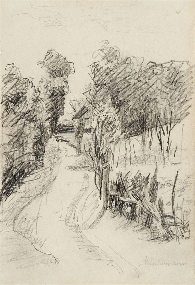 Paisagem holandesa com caminho de Max Liebermann