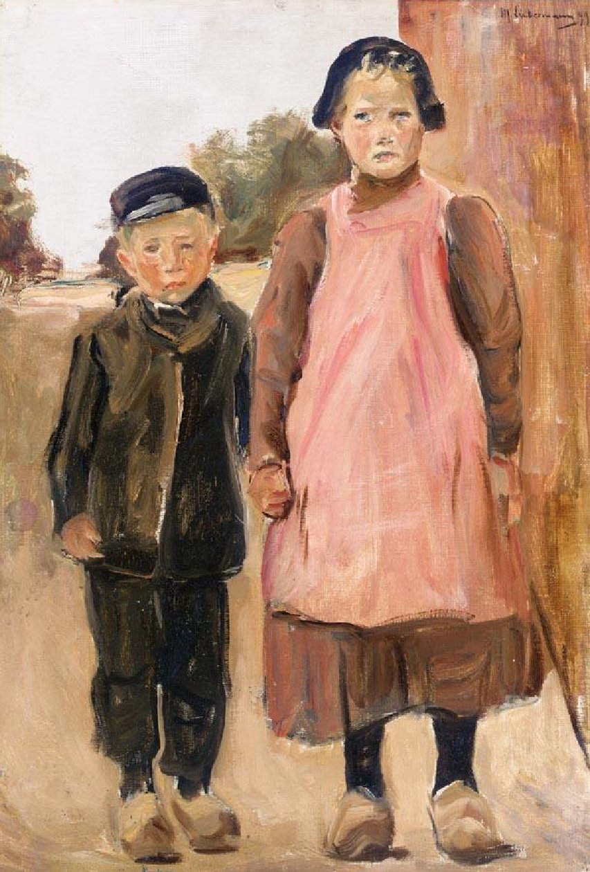 Menino menina, ligado, a, vila, rua de Max Liebermann