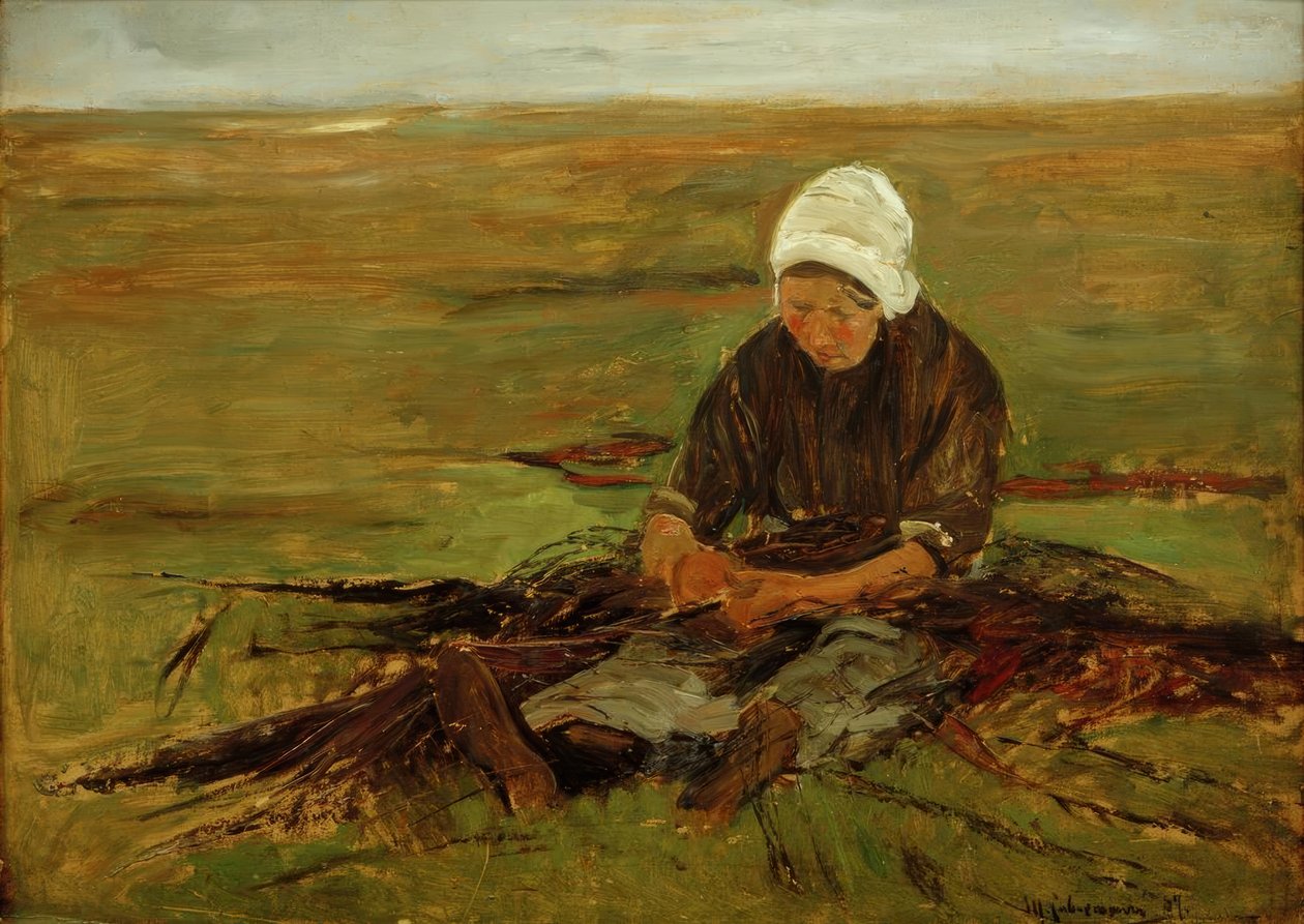 Max Liebermann, mulher sentada de frente de Max Liebermann