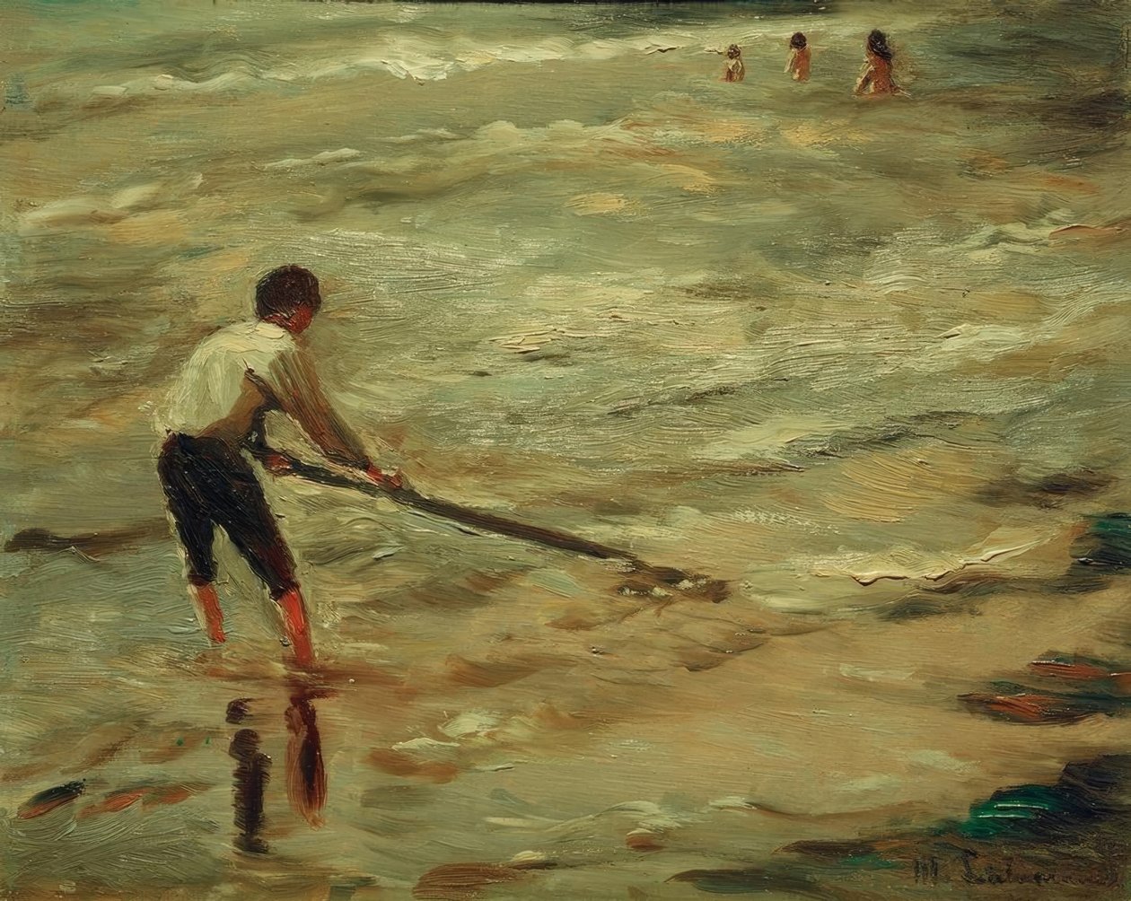 Pescador de mexilhão - Gray Lake, study de Max Liebermann