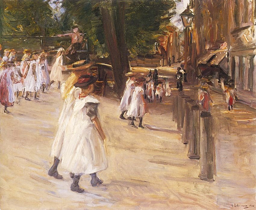 No caminho para a escola em Edam de Max Liebermann