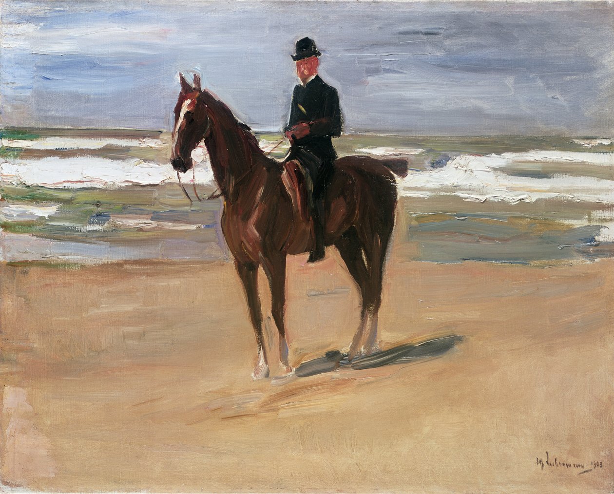 Cavaleiro na praia, 1908 de Max Liebermann
