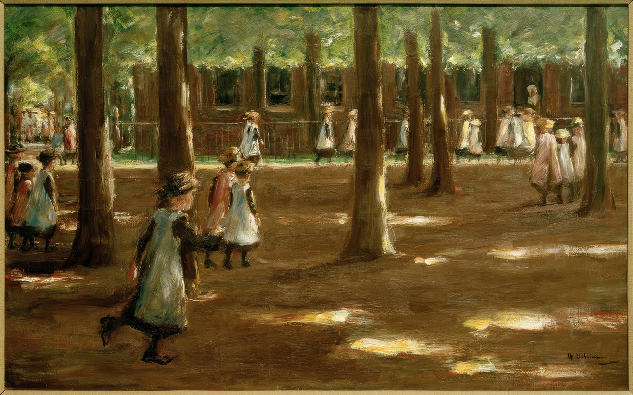 Passeio escolar em Laren - estudo de composição de Max Liebermann