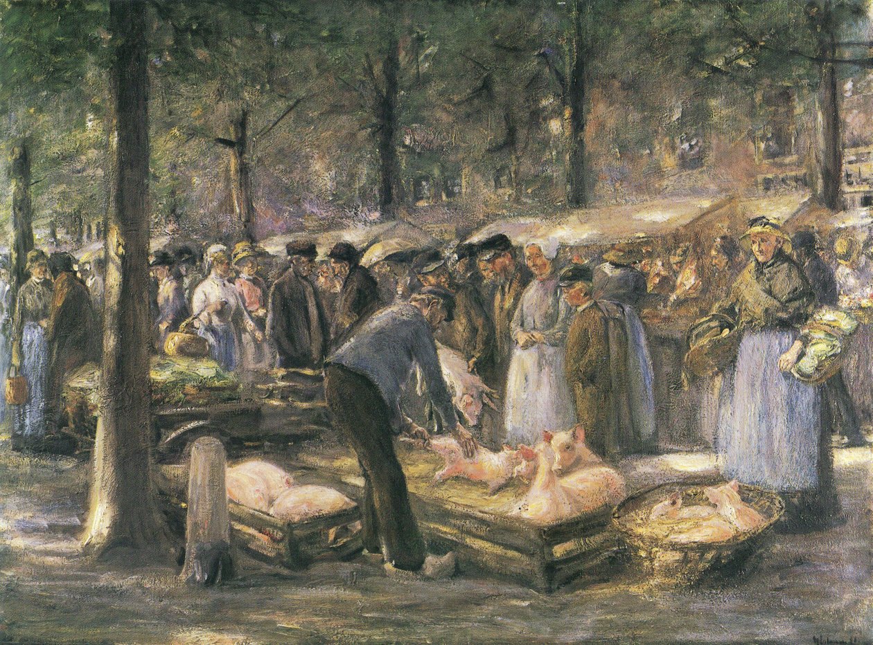 Mercado de suínos em Haarlem de Max Liebermann