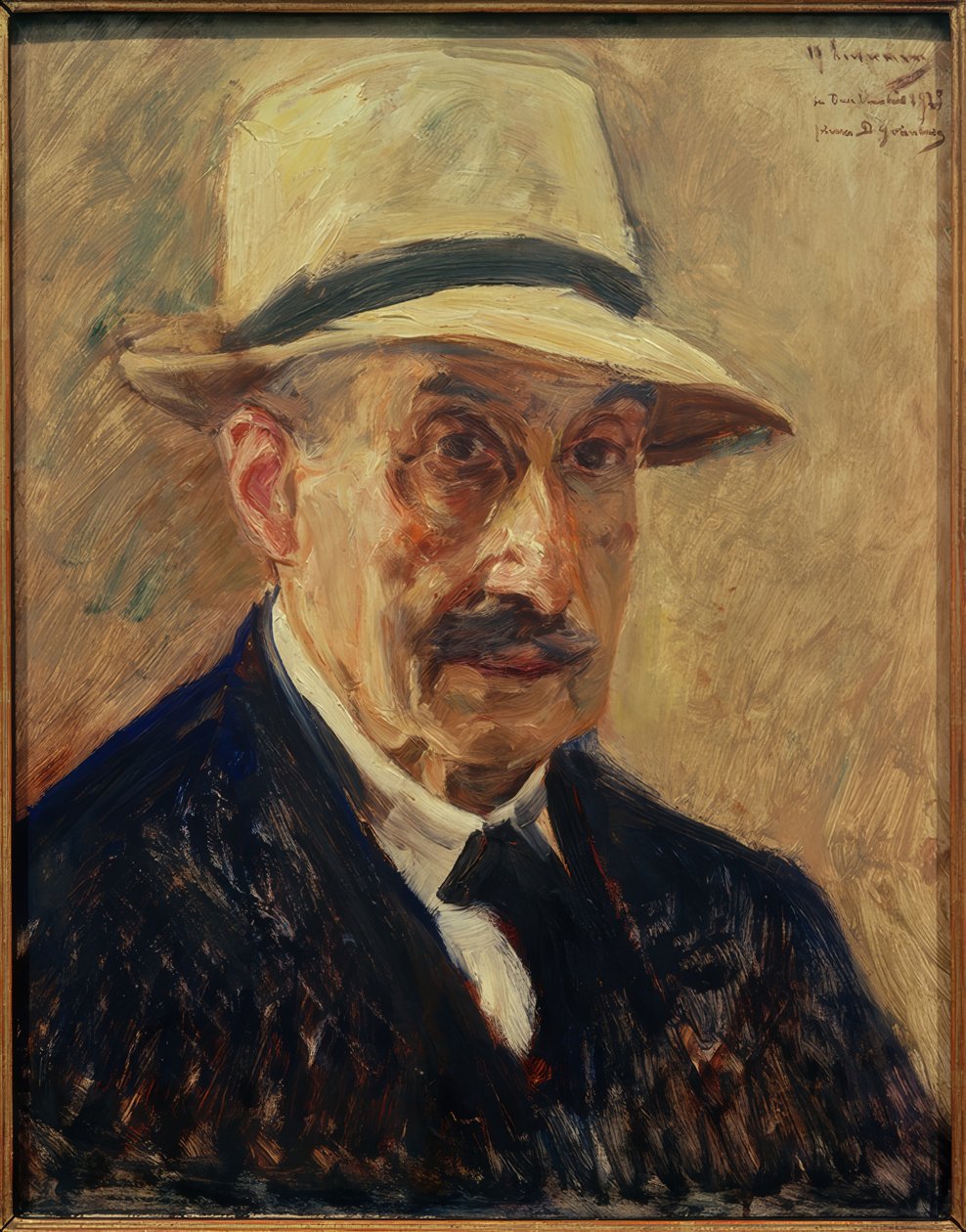 Auto-obediência com abraço de palha de Max Liebermann