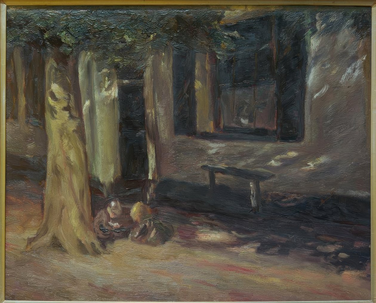 Brincando de crianças na porta de Max Liebermann