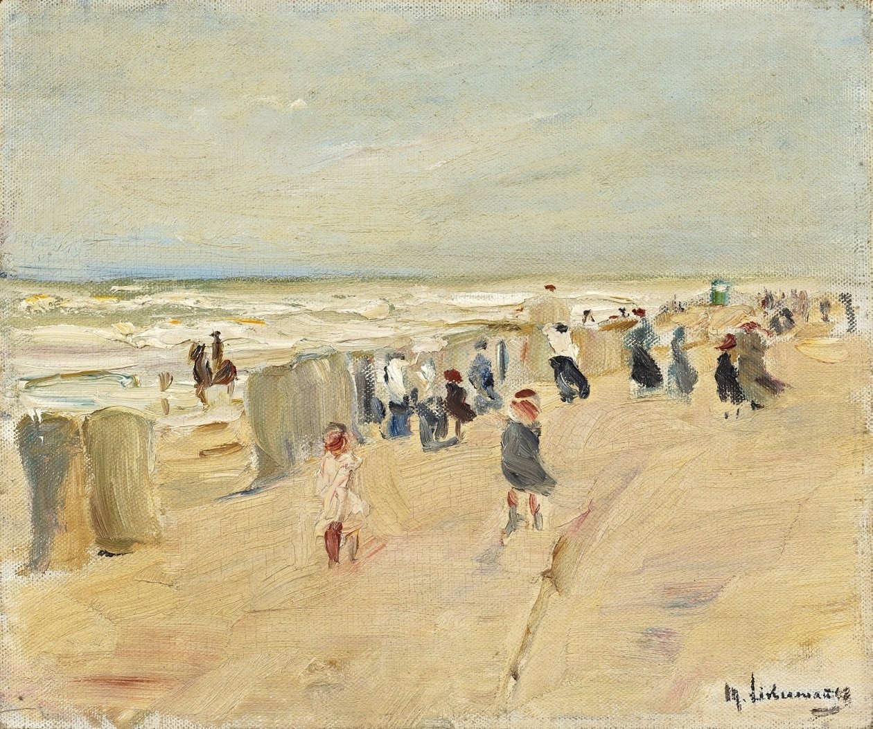 Praia em Nordwijk na tempestade de Max Liebermann