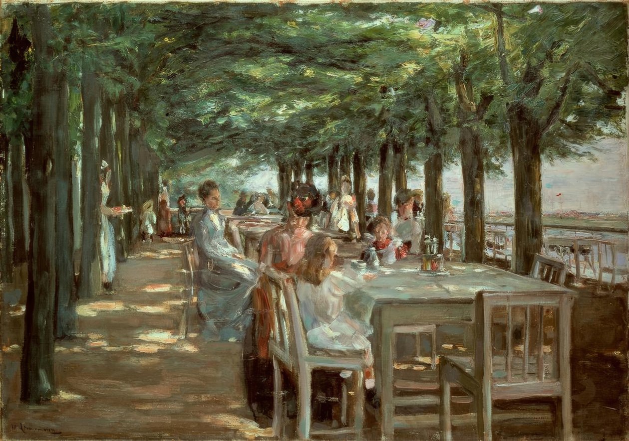 Terraço no restaurante Jacob em Nienstedten no Elba de Max Liebermann