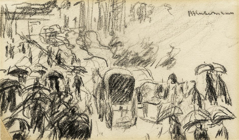 Sob as tílias na chuva de Max Liebermann
