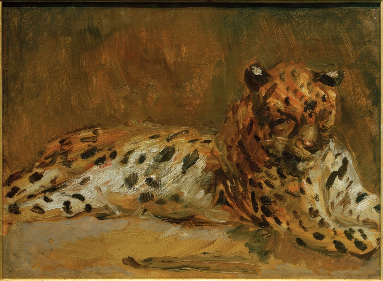 Deitado leopardo africano de Max Slevogt