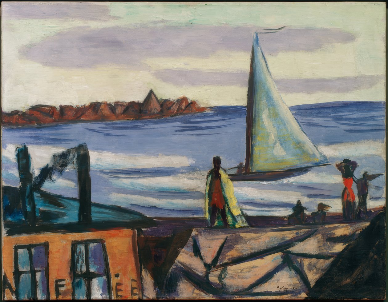 Vista da casa de banho perto de Bandol de Max Beckmann