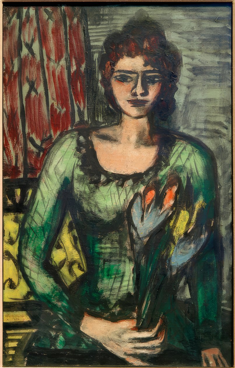 Retrato do Quappi no saltador verde de Max Beckmann