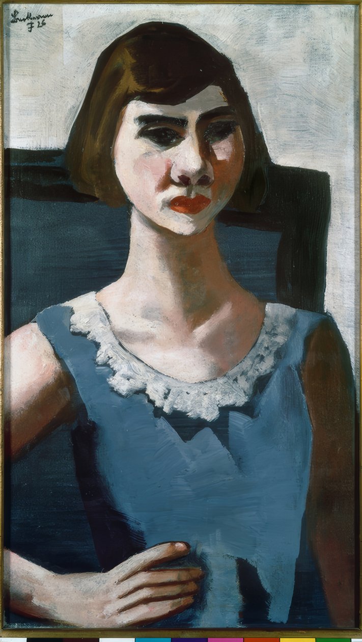 Retrato Quappi em Azul de Max Beckmann