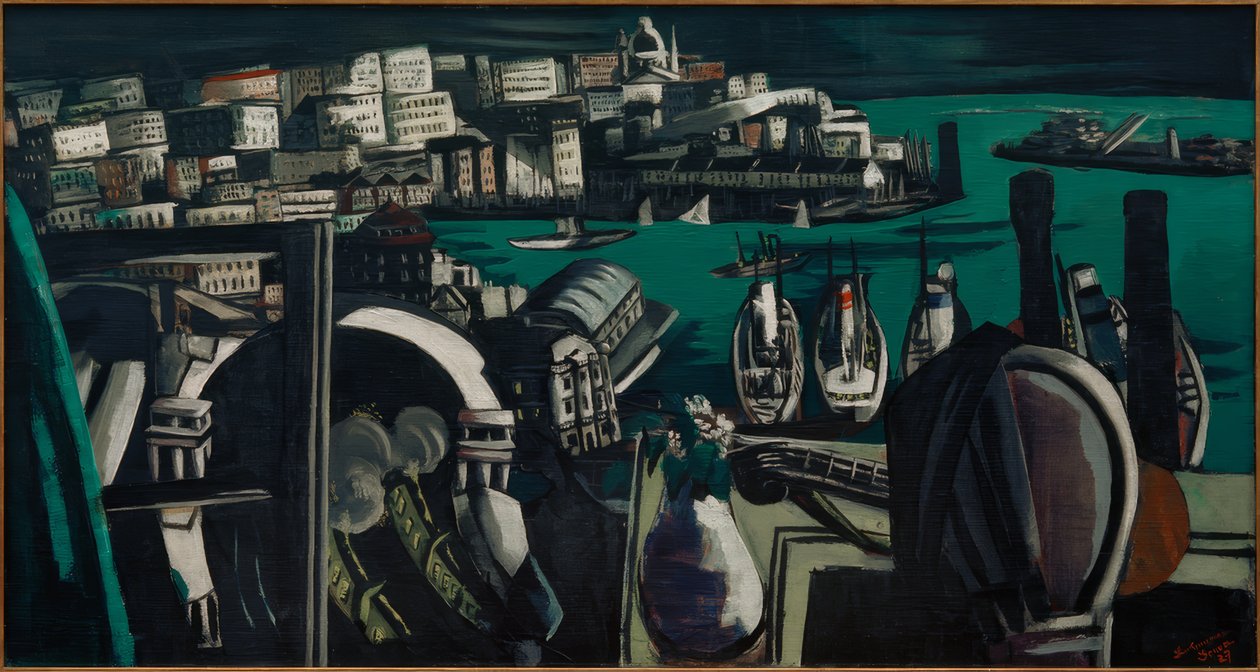 Vista de Génova: O Porto de Génova de Max Beckmann