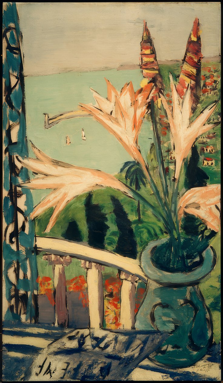 Vista de Menton com Lily Pot de Max Beckmann