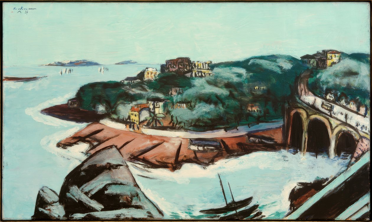 Vista dos subúrbios junto ao mar perto de Marselha de Max Beckmann