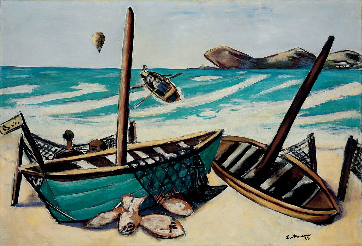Paisagem Costeira com Balão de Max Beckmann