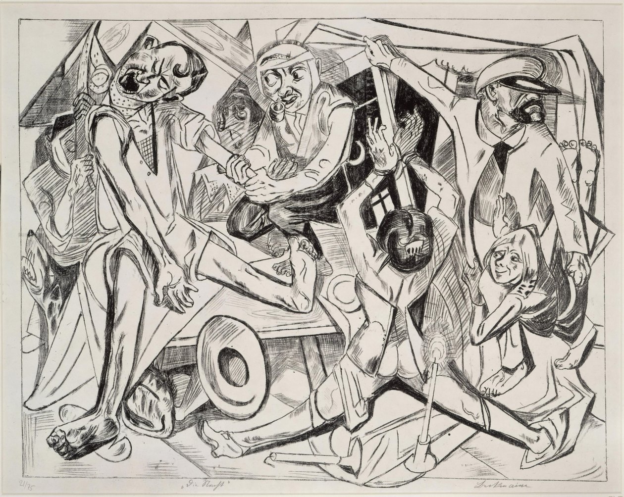 A noite (prancha 7 de: «O Inferno») de Max Beckmann
