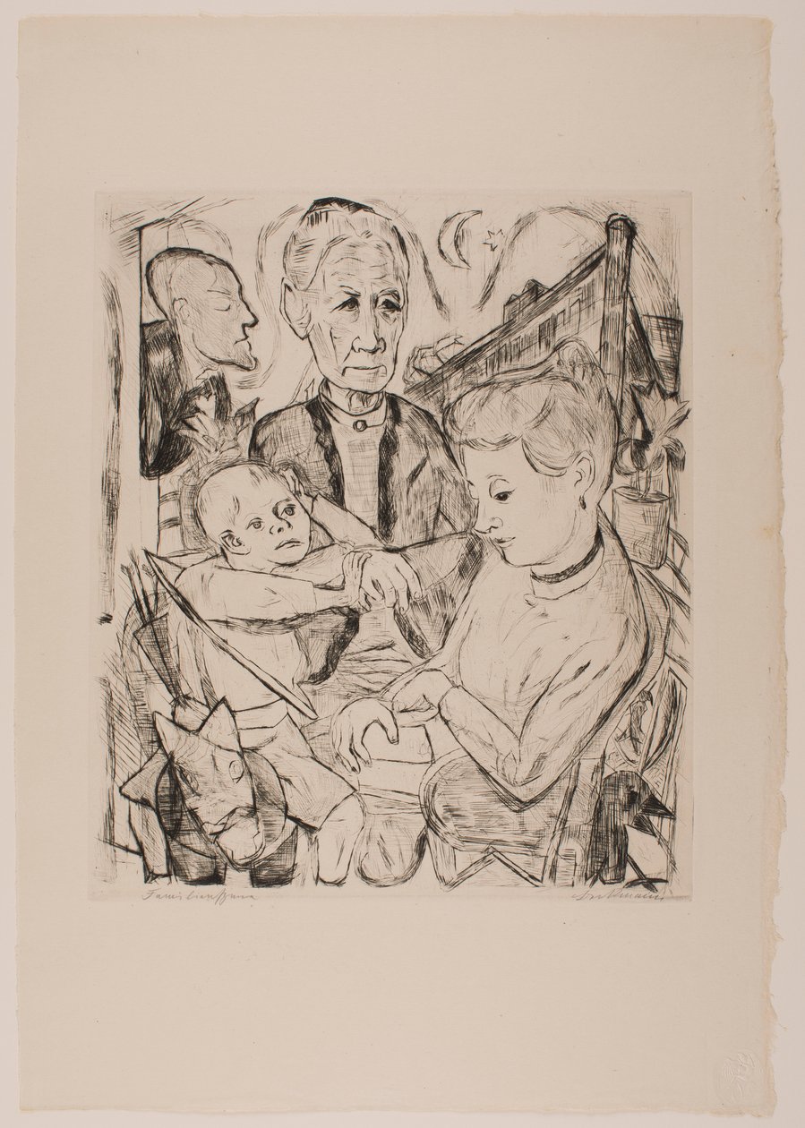 Cena Familiar (Família Beckmann), placa 2 da pasta "Faces". de Max Beckmann