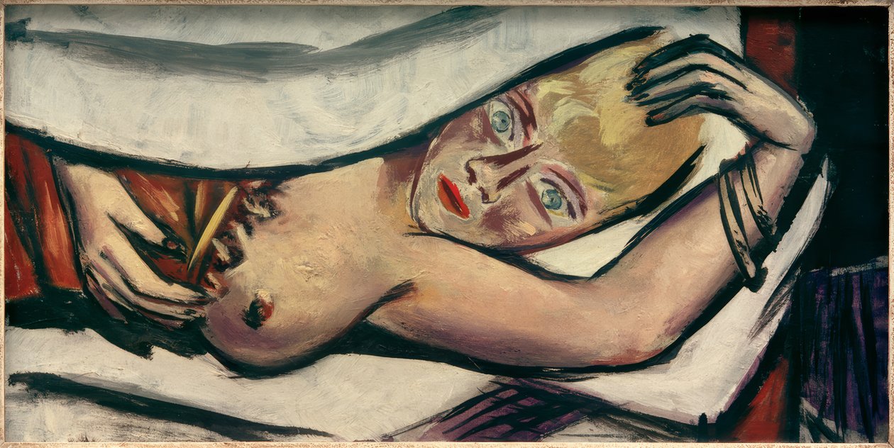 Mulher na cama de Max Beckmann
