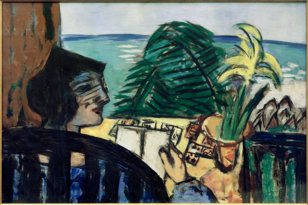 Mulher a ler à beira-mar de Max Beckmann
