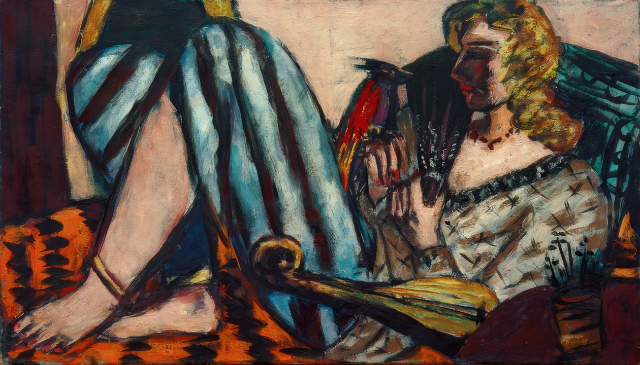 Mulher com pau vermelho de Max Beckmann
