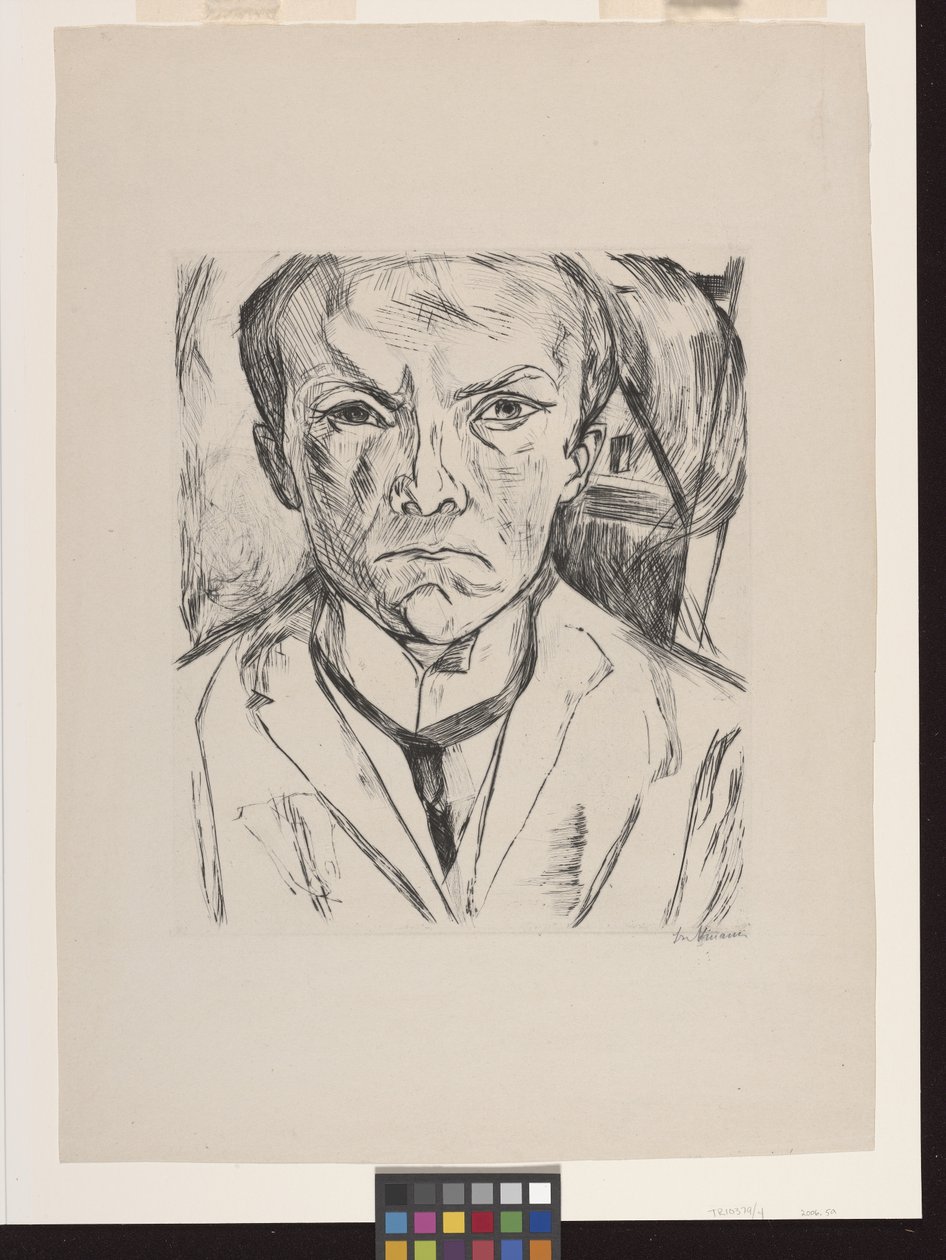 Auto-retrato Frontal com Empena em Fundo da Casa de Max Beckmann