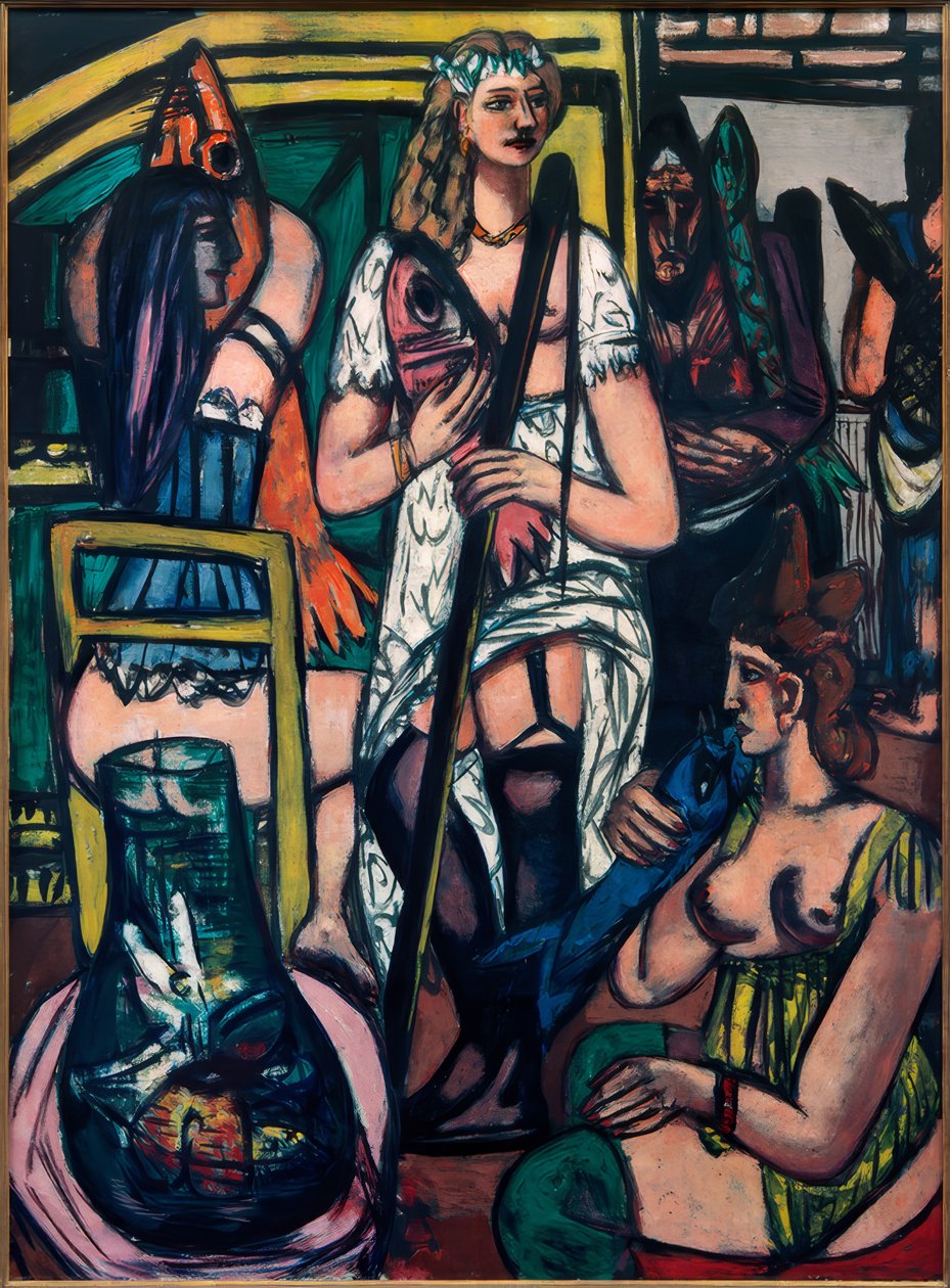 Grande imagem das mulheres, pescadoras de Max Beckmann