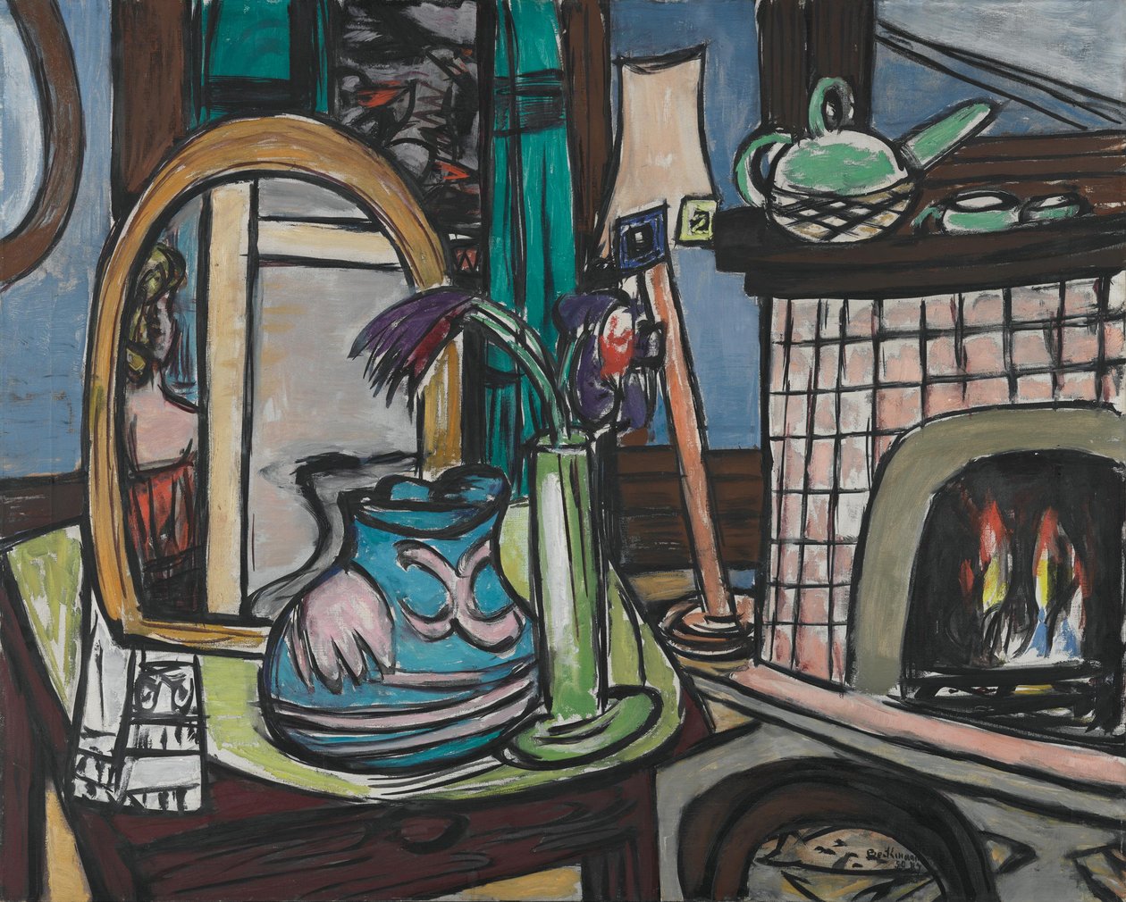 Grande natureza-morta com pombas de Max Beckmann