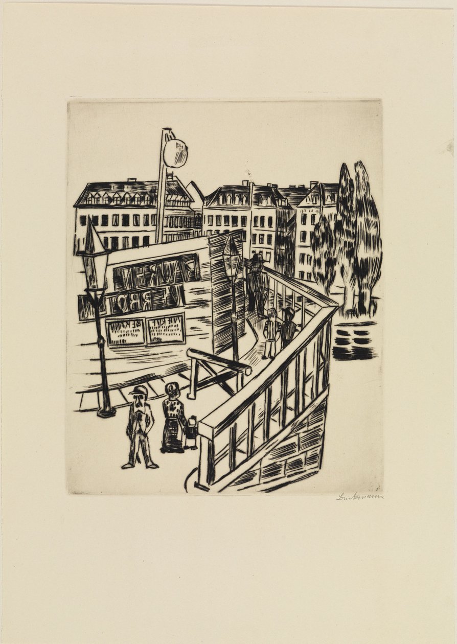 Ponte de madeira (Rua suburbana) de Max Beckmann
