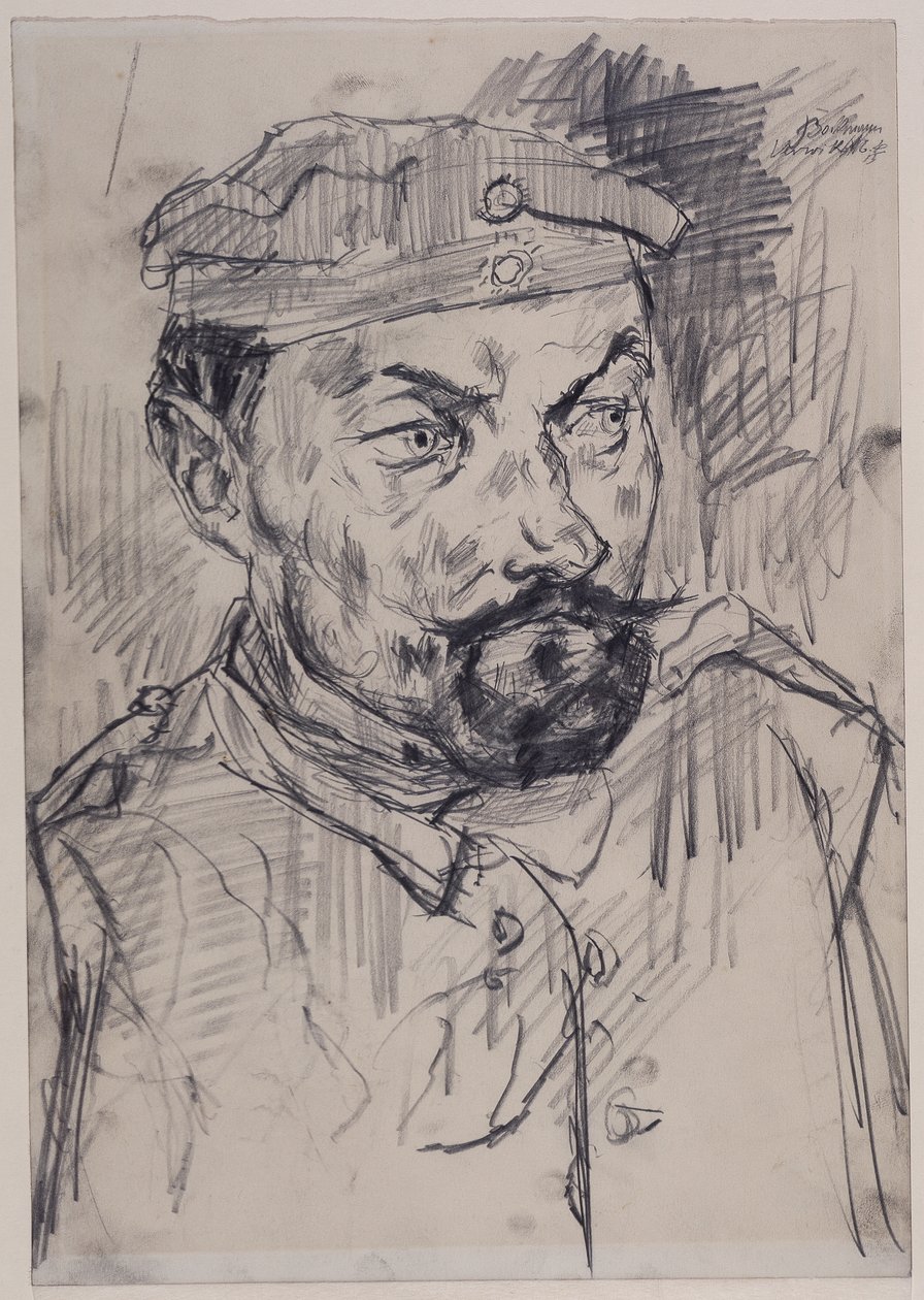 Ernst Pflanz, membro da Guarda Nacional, cabeça e ombros de Max Beckmann