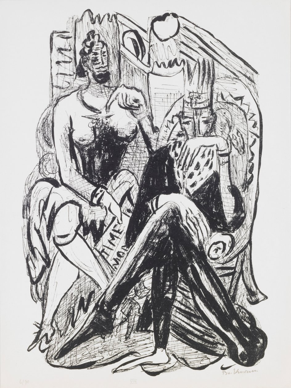 Rei e Demagogo, placa 8 do portfólio “Dia e Sonho” de Max Beckmann