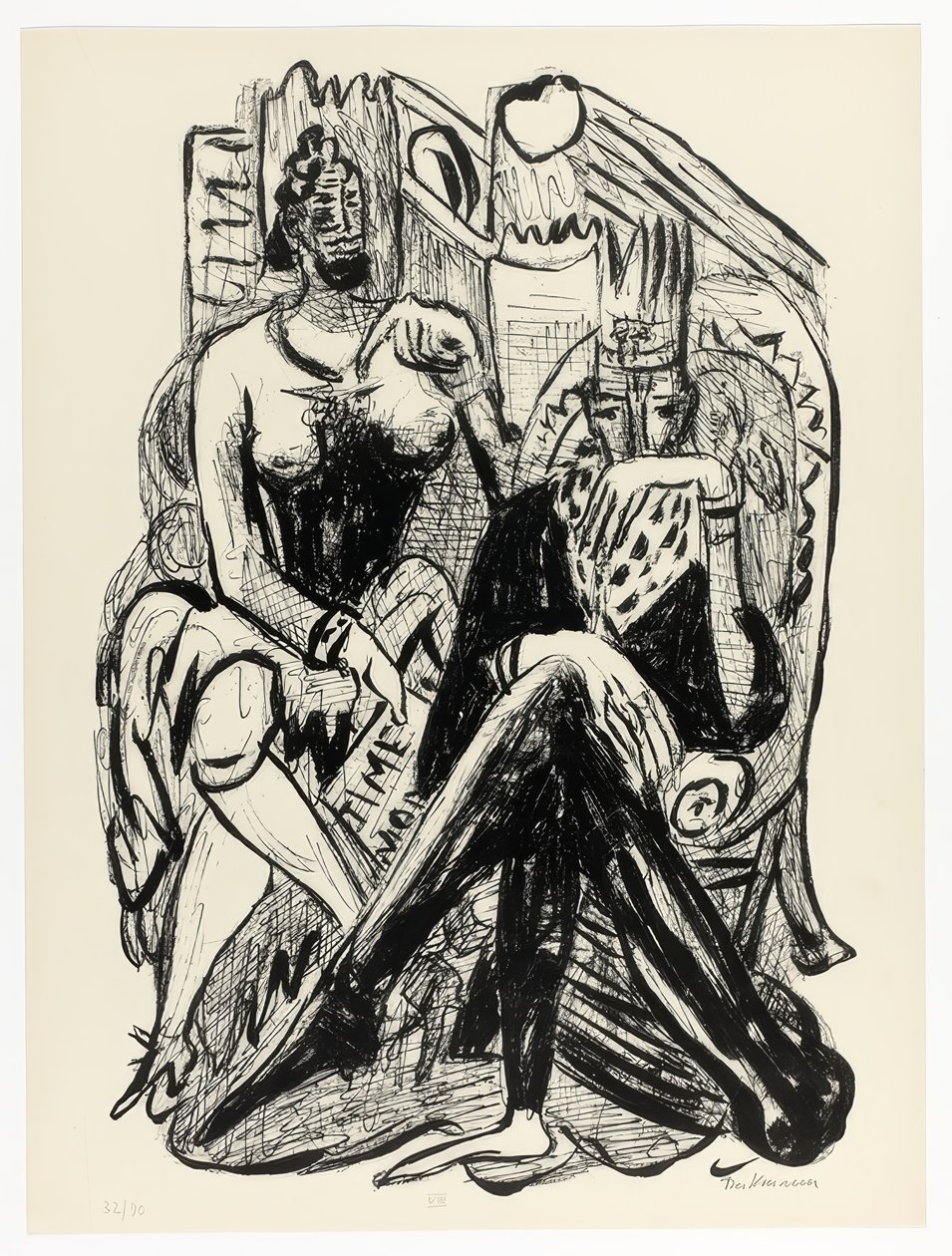 Rei e Demagogo, prato oito de Dia e Sonho de Max Beckmann