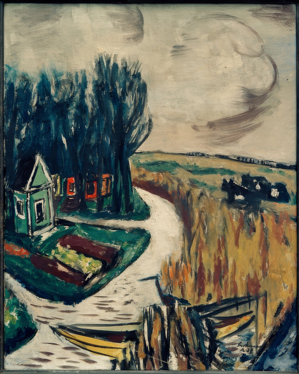 Paisagem com vacas de Max Beckmann