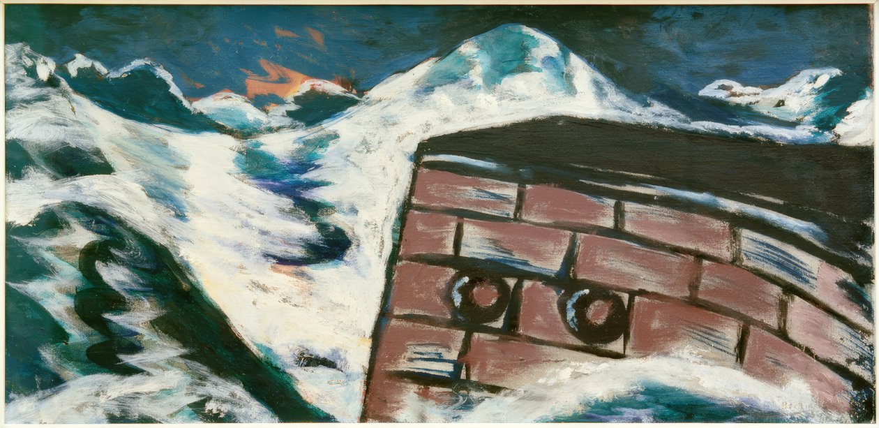 Cais de desembarque na tempestade de Max Beckmann